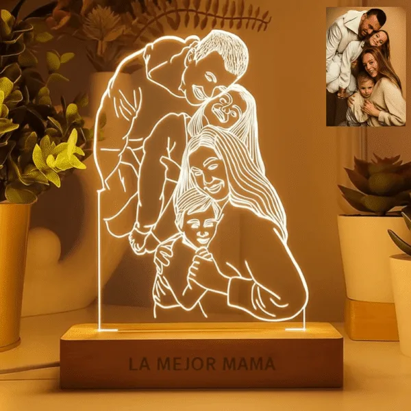 Toque Guay - Lámparas personalizadas, lámpara con foto, lámpara Led personalizada, regalos originales lámpara, lámpara con nombre, lámpara 3D personalizada, regalo aniversario, regalo pareja, lámpara infantil personalizada