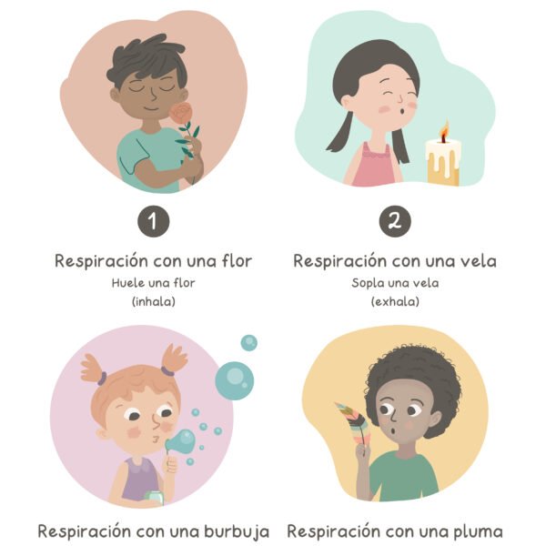 Lámina 'Ejercicios de respiración para niños'
