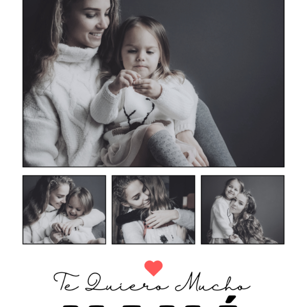 Lámina 4 fotos Te quiero mucho Mamá