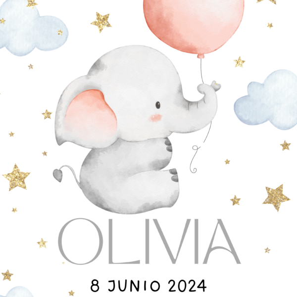 Natalicio Elefante con Globo