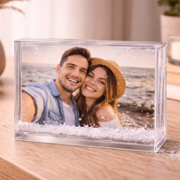 Portafotos de agua copos de nieve