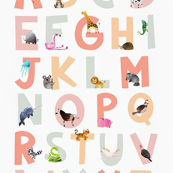 Lámina Abecedario Colorido Animales