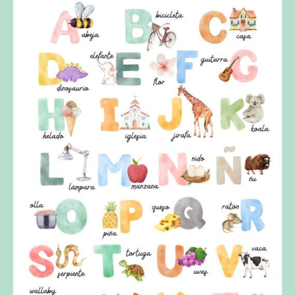 Lámina Abecedario Animales y Colores