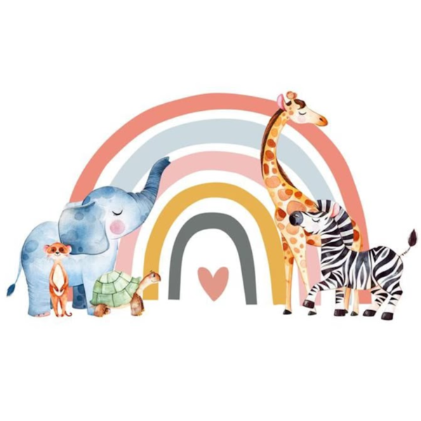 Lámina Arcoíris y Animales