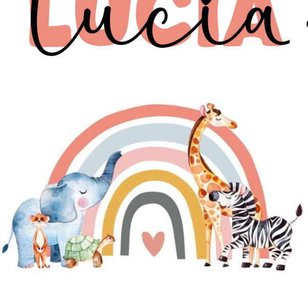 Lámina Arcoíris y Animales con nombre