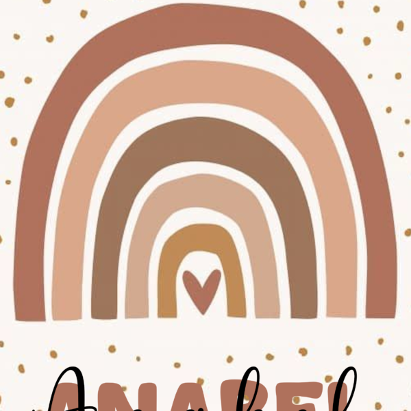 Lámina Arcoíris Tonos Tierra Minimalista con nombre