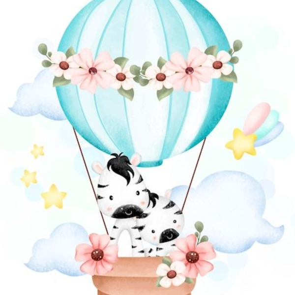 Lámina Cebras en Globo Aerostático