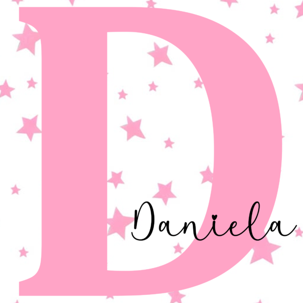 Lámina Inicial Nombre Rosa con estrellas