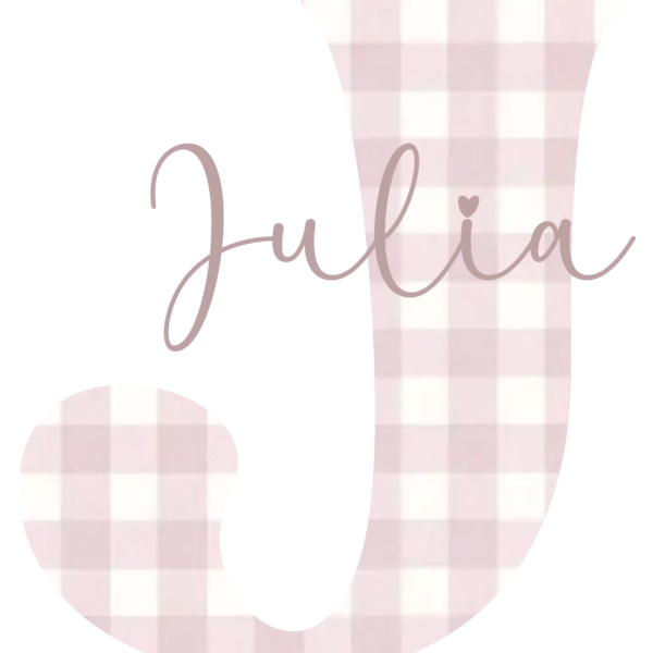 Lámina Inicial Nombre Rosa estilo Vichy