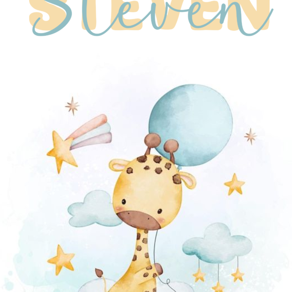 Lámina Jirafa Globo con nombre