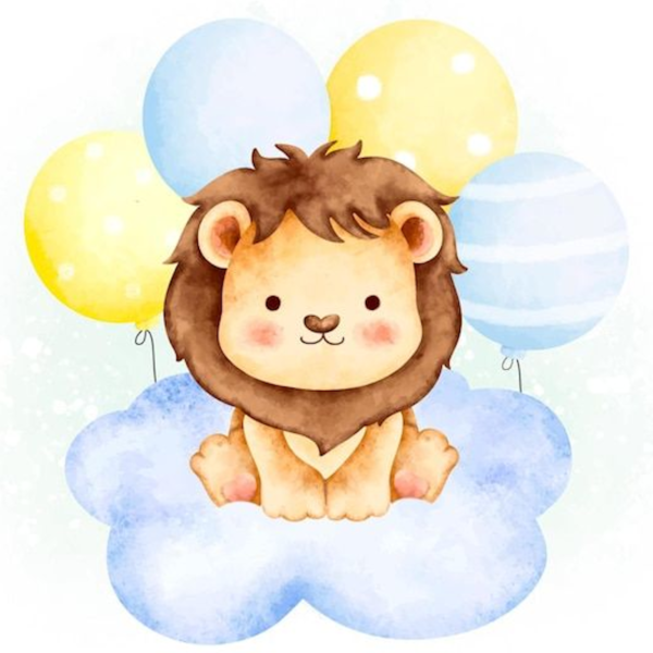 Lámina León Nube y Globos